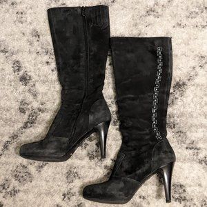 Stiletto boots - size 5 - gray suede